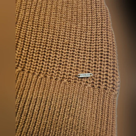 Guess Knit Sweater Women S Burnt Orange Pullover Lace Up - Picture 3 of 6